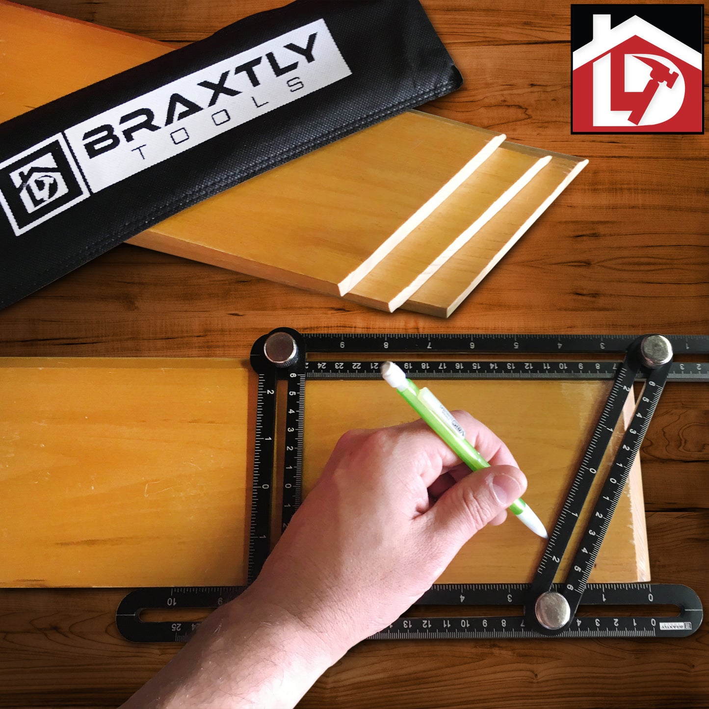 Braxtly Tools Easy Angle-ER Heavy Duty Template Tool for Measuring Angles